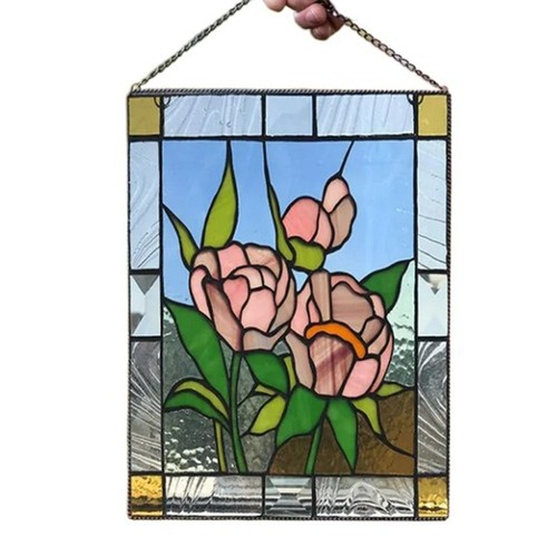 Handmade stained window panel - handmade,