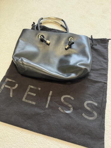 Reiss black leather medium - black,