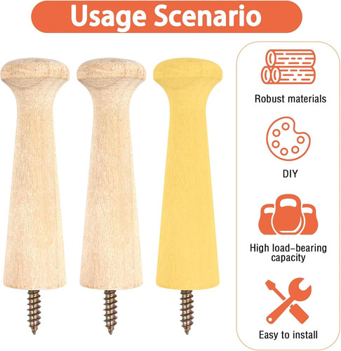 10pcs wooden shaker - wooden, peg