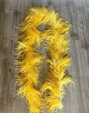 2m Ostrich feather boa vintage burlesque showgirl Mustard