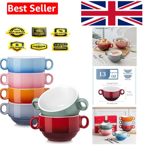 Soup bowls with - handles,