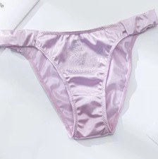 Silky feel lilac satin panties