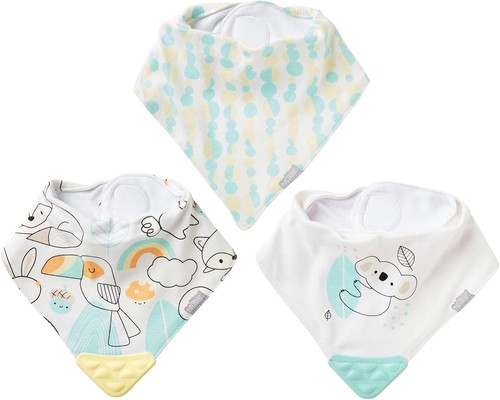 Nuby bandana bibs with - with, teether