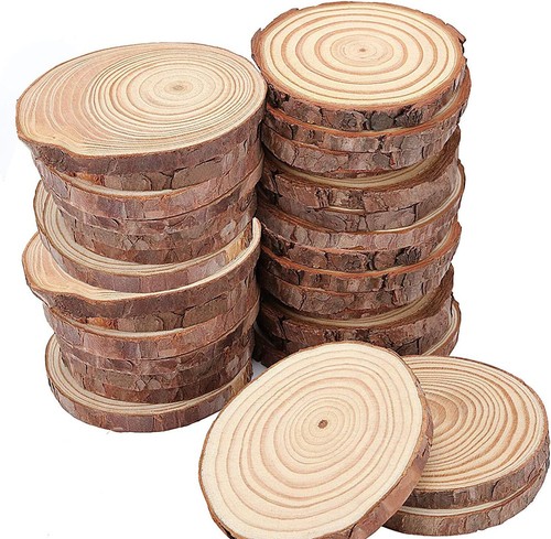 40pcs wooden slices 10cm - wooden, 9-10cm