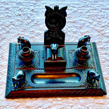 Ebony Indian Desk Standish or