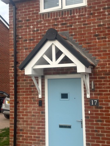 Front door canopy porch - front,
