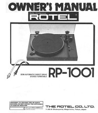 Rotel RP-1001 Turntable Owners