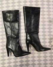 BNWT knee high black leather