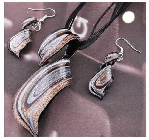 Dichroic glass earrings - glass, &
