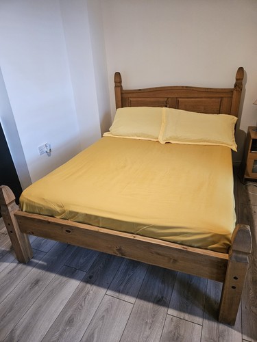 Solid oak double - bed, frame