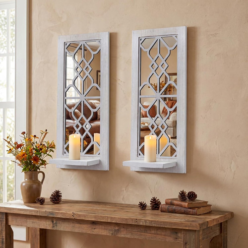 Wood wall sconce candle holder - wood,