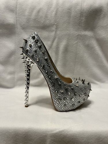 Size silver spiked domme - 4,
