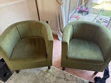 Yaheetech Velvet Tub Chairs Set of 2 Accent Living Room Chairs Upholstered