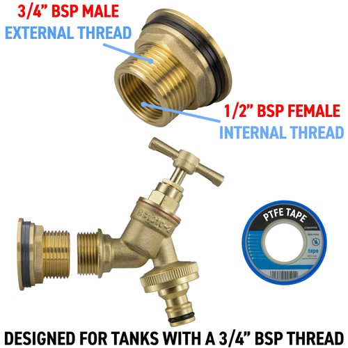 Brass garden tap water - brass, butt