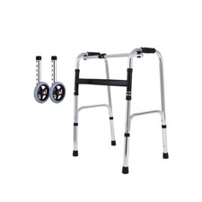 Folding Walking Frame Walker w/ Wheel Lightweight Adjustable Support for Older