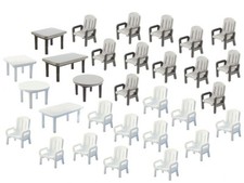 Faller 272441 - 24 Garden Chairs & 6 Tables - N Gauge - NEW