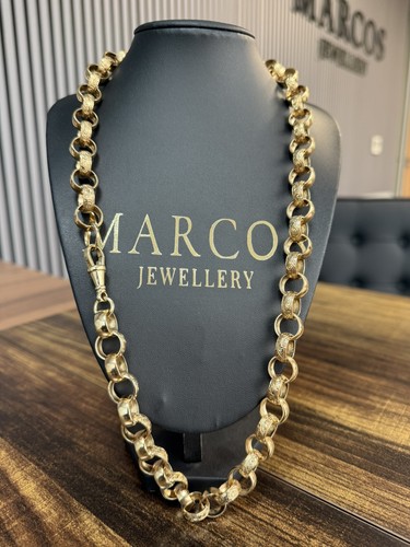 9ct gold belcher chain - gold,