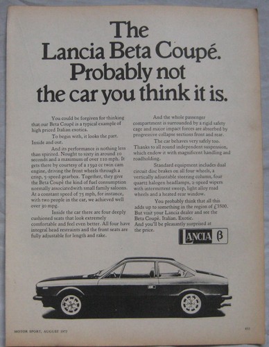 1975 lancia beta coupe - beta,