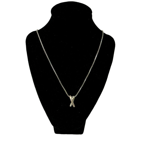 Silver necklace kiss - necklace,