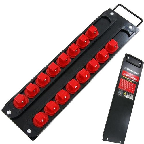 16pc aluminium socket rail - 16pc,