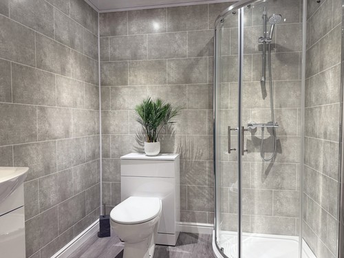 Grey brick grout line tile - grey,