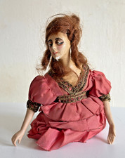 ANTIQUE BOUDOIR DOLL (HALF DOLL) BISQUE / PORCELAIN FRENCH