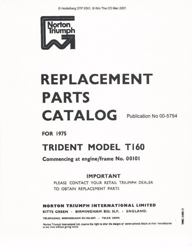 Triumph parts manual book 1975 - manual,