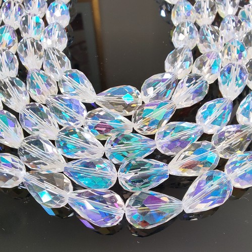 Faceted teardrop crystal - faceted,