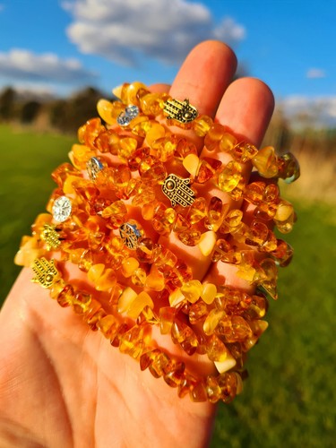 Natural amber bracelet - amber,