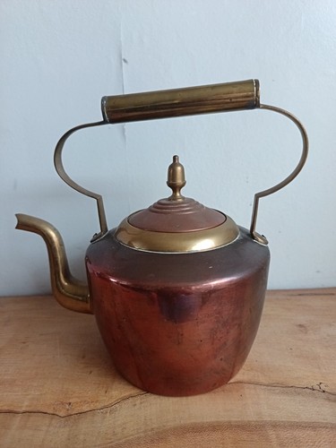 Vintage brass copper kettle - brass,