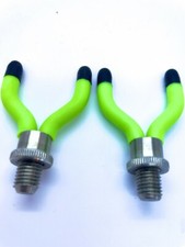 2x stainless steel with soft silicone rod rest,butt grips for bank sticks