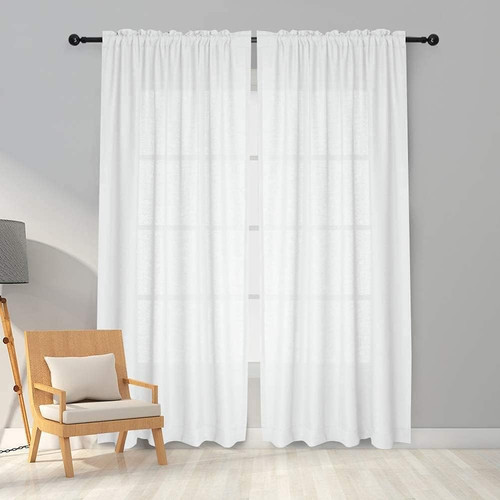 Panel faux linen voile - linen, net