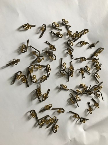 Brass curtain hooks rail - brass,