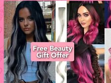 3-8 x Clip In Curly Hair Extensions Long Curly Highlight Streaks + Free Gift