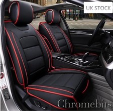 Deluxe Black PU Leather Front Seat Covers Cushion For Renault Clio Megane 