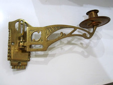 Antique Brass PAIR OF  Piano / Wall Sconces 1920s Art Deco  Mackintosh-Inspired