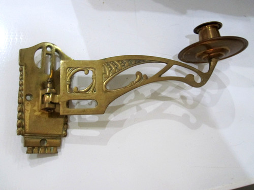 Antique brass pair piano - of,