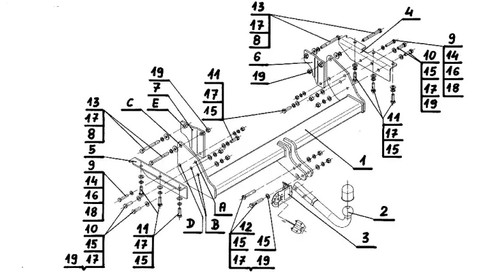 Swan neck tow bar for - swan,