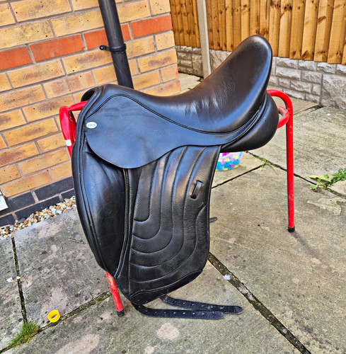 Black leather dressage - black,