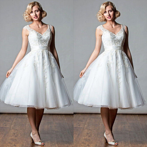 Tea length wedding dresses - wedding,