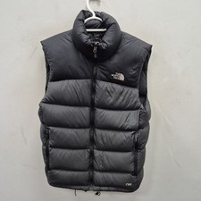 The North Face 700 Nupste Down Puffer Padded Grey Vest Gilet Bodywarm Small