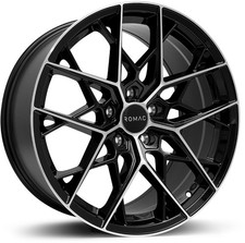 Alloy Wheels 19" Romac Vortex Black Polished Face For Saab 9-5 [Mk2] 10-12