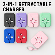 3-In-1 Retractable USB Charger