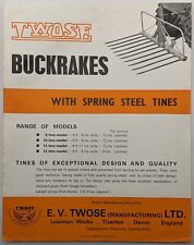 Original Twose Buckrake With Spring Steel Tines Single Sheet Brochure, c 1960's