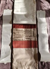Pair Of DUNELM MILL Beige & Maroon CURTAINS 66x54inches FREE POSTAGE!! 