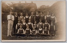 Class of School Girls With Indian Exercise Clubs c1930 RP Postcard