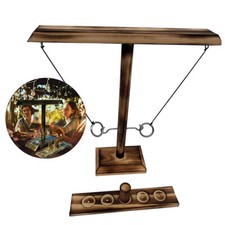 Hook and Ring Toss Battle Game Handmade Wooden interactive Drinking Games Toys