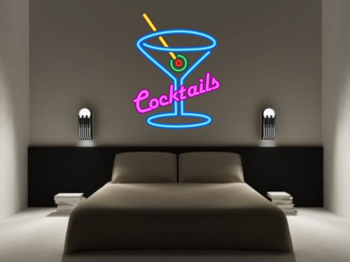 Cocktails sign neon effect - cocktails,