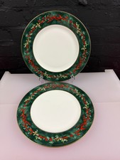 Royal Worcester Holly Ribbons Green Dinner Plates 27.5 cm 5 Sets of 2 Available