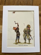 Bryn Parry Comic Country Shoot MOUNTED PRINT 10x8” The Eye Wiper Catapult Bird